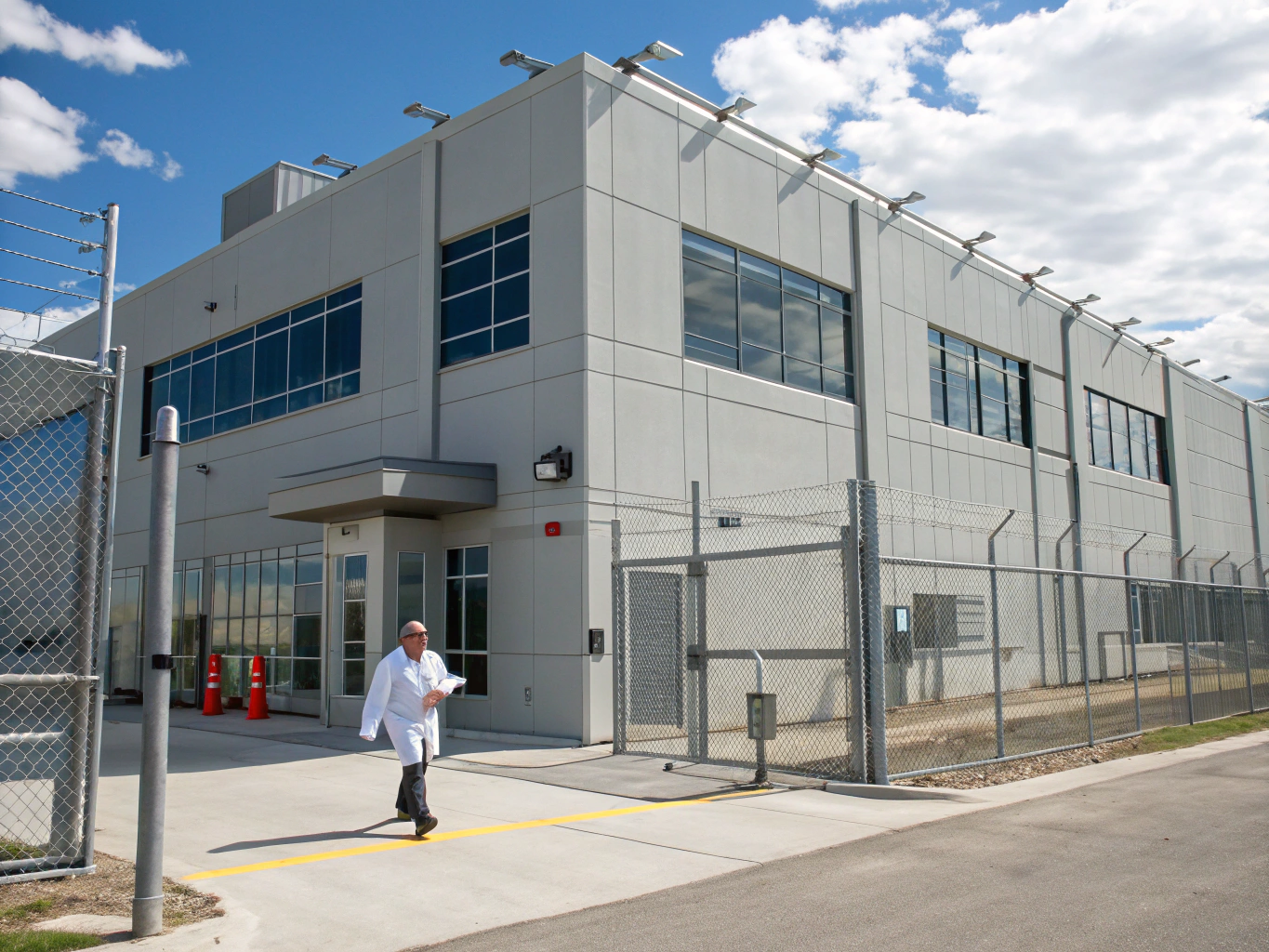 Medical facility roof with technical ventilation systems