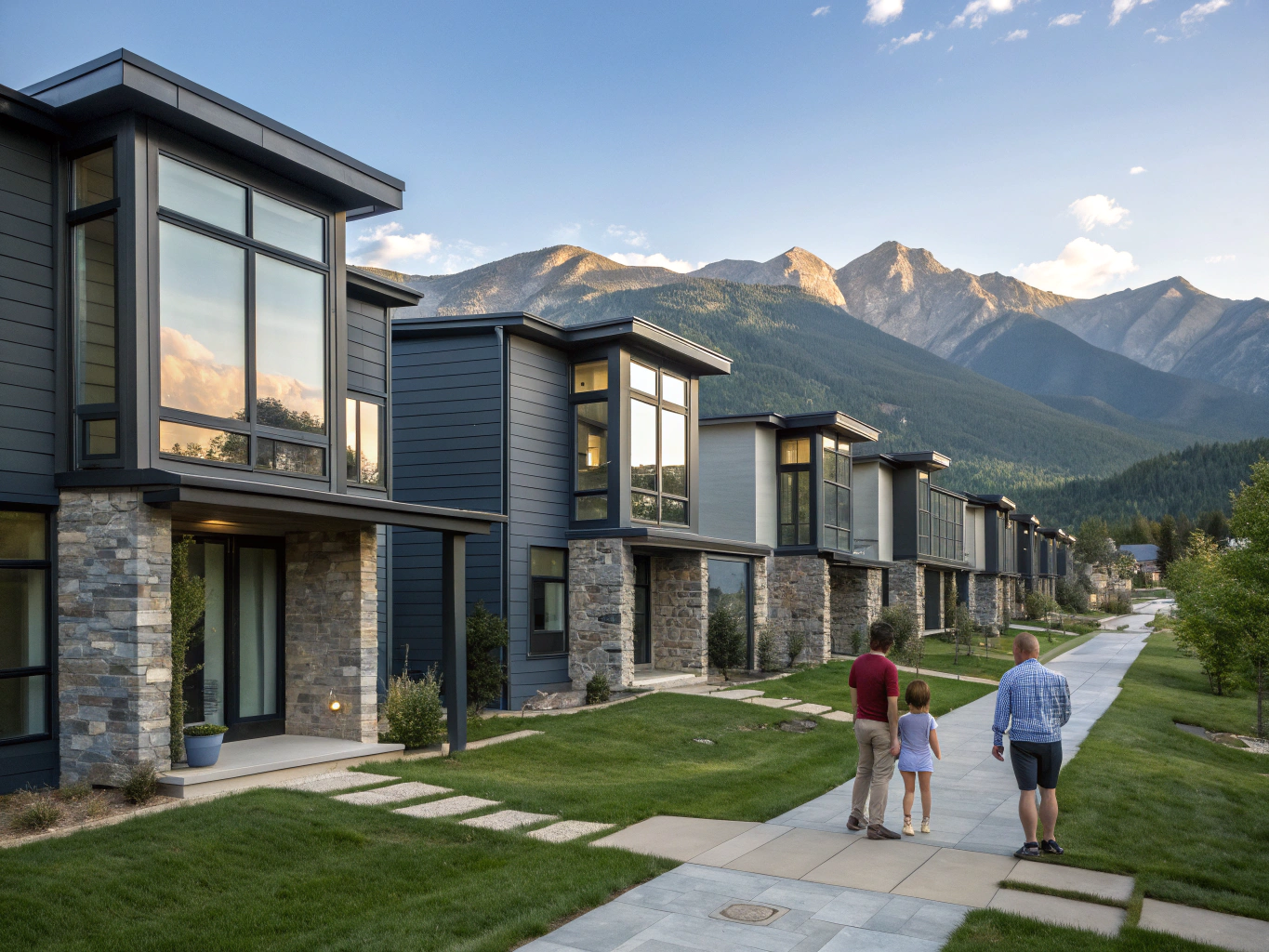Custom mountain villa with architectural shingle roof